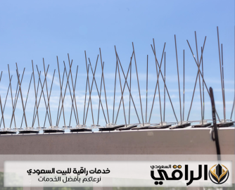 أشواك معدنية مثبتة أعلى جدار لمنع تجمع الطيور ضمن خدمة شركة تركيب طارد حمام بحفر الباطن باحتراف ودقة